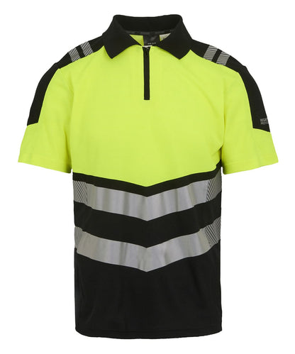 Regatta High Visibility Hi Vis X Pro Polo Class 1 RG482 - Black Yellow - Customisable Hi-Vis Polos