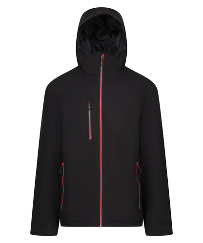 Regatta Professional Navigate waterproof insulated jacket RG580 - Black Classic Red - Customisable Jackets