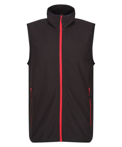 Regatta Professional Navigate fleece bodywarmer RG583 - Black Classic Red - Customisable Bodywarmer