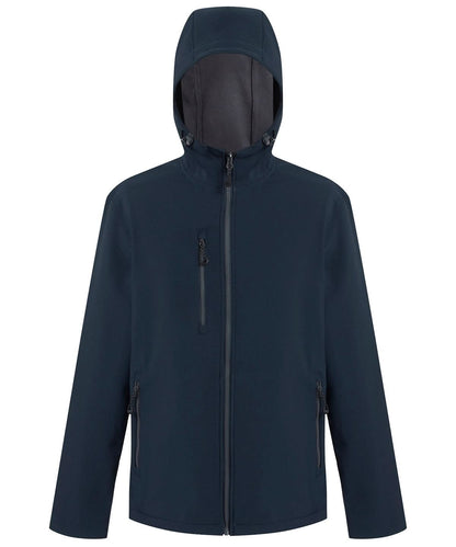 Regatta Professional Navigate 2 layer hooded softshell jacket RG594 - Navy Seal - Customisable Softshell Jacket