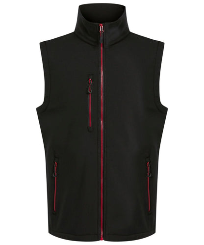 Regatta Professional Navigate 2 layer softshell bodywarmer RG595 - Black Classic Red - Customisable Bodywarmer