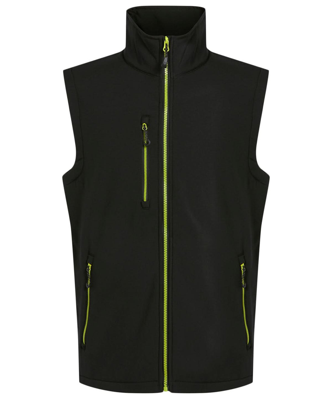 Regatta Professional Navigate 2 layer softshell bodywarmer RG595 - Black Lime - Customisable Bodywarmer