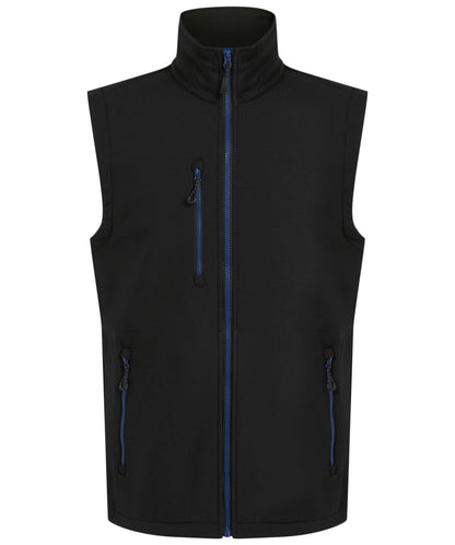Regatta Professional Navigate 2 layer softshell bodywarmer RG595 - Black New Royal - Customisable Bodywarmer