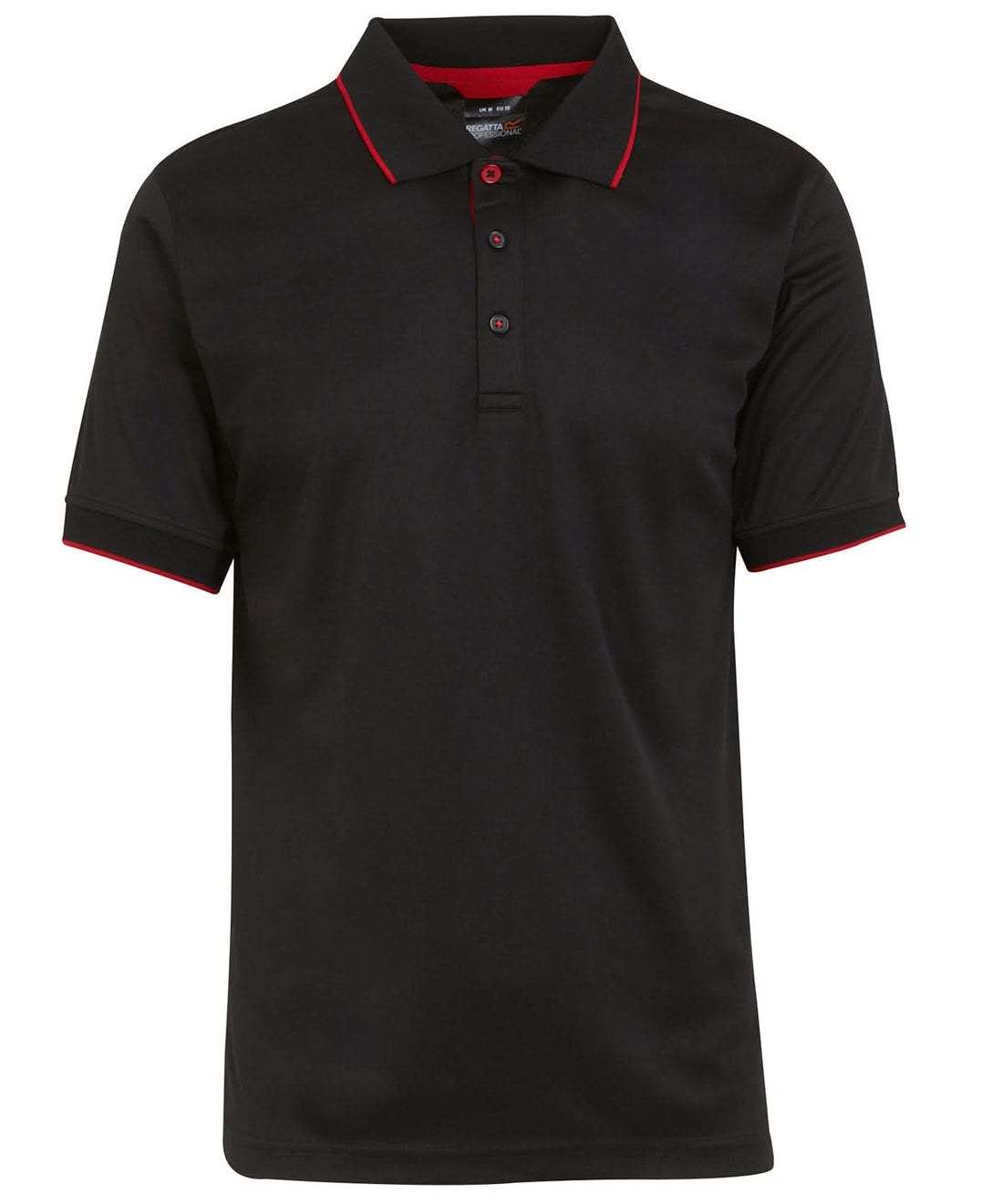 Regatta Professional Navigate short sleeve polo RG596 - Black Classic Red - Customisable Polos