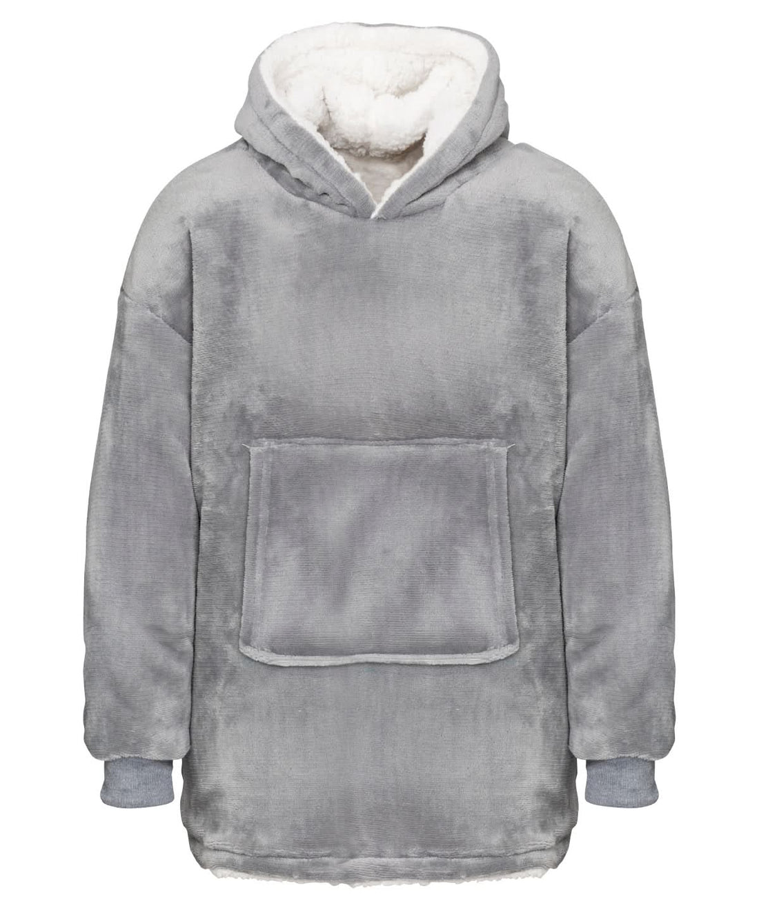 Ribbon The Kids oversized cosy reversible sherpa hoodie RI003 - Grey One size - Customisable Hoodies