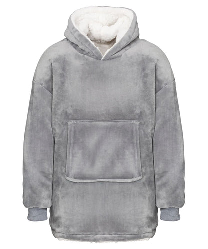 Ribbon The Kids oversized cosy reversible sherpa hoodie RI003 - Grey One size - Customisable Hoodies