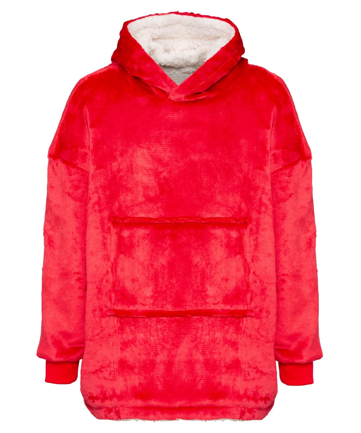 Ribbon The Kids oversized cosy reversible sherpa hoodie RI003 - Red One size - Customisable Hoodies