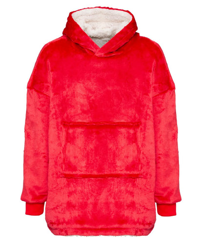 Ribbon The Kids oversized cosy reversible sherpa hoodie RI003 - Red One size - Customisable Hoodies