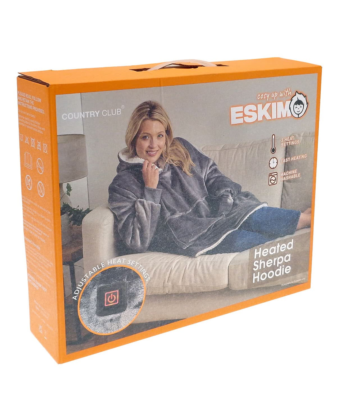 Ribbon Heated Eskimo blanket hoodie RI018 - Grey One size - Customisable Hoodies