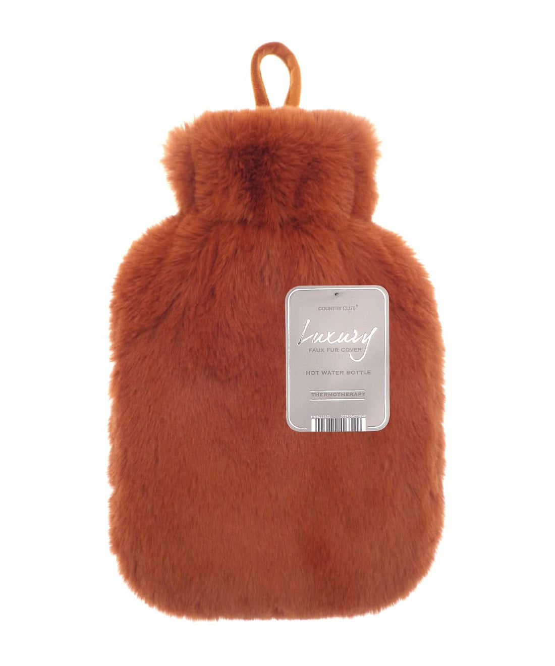 Ribbon Super luxury faux fur hot water bottle and cover RI021 - Bronze 2 Litre - Customisable Hot Water Bottles &amp; Covers