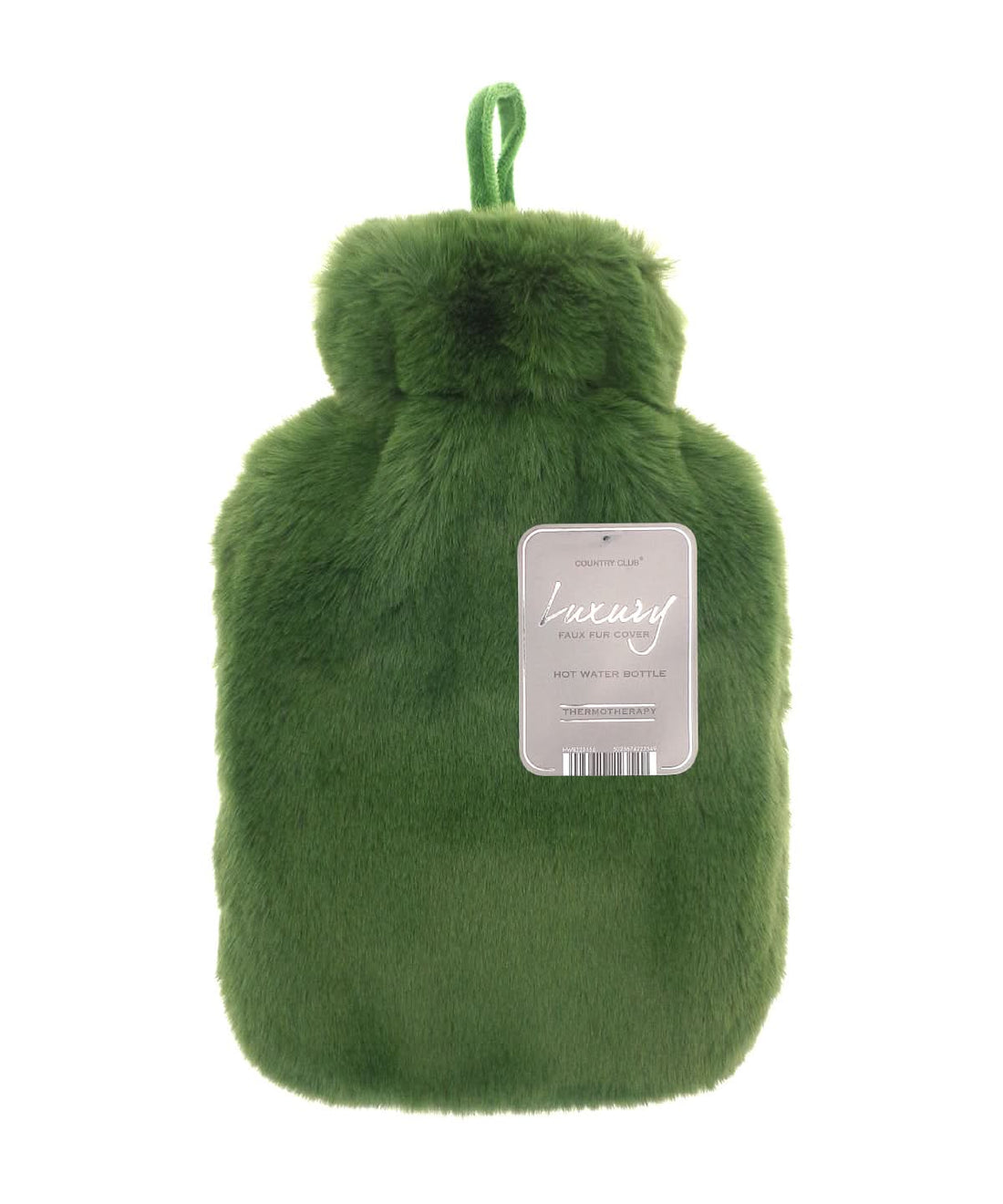 Ribbon Super luxury faux fur hot water bottle and cover RI021 - Cedar Green 2 Litre - Customisable Hot Water Bottles &amp; Covers