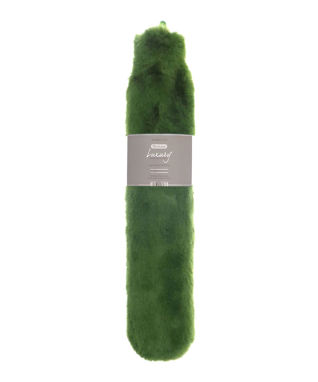 Ribbon Super luxury faux fur long hot water bottle and cover RI022 - Cedar Green One size - Customisable Hot Water Bottles &amp; Covers
