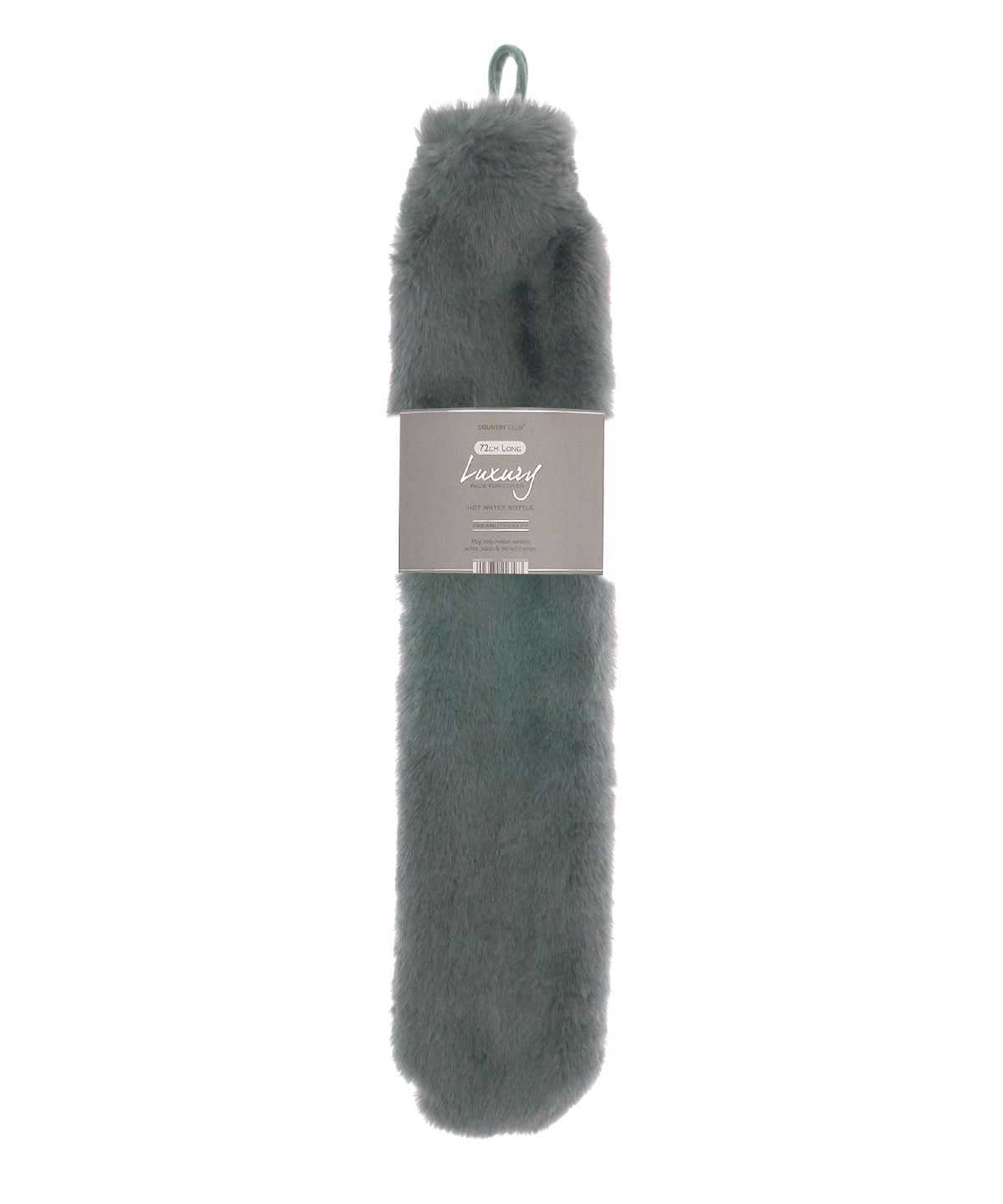 Ribbon Super luxury faux fur long hot water bottle and cover RI022 - Grey One size - Customisable Hot Water Bottles &amp; Covers