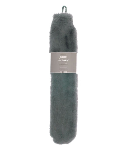 Ribbon Super luxury faux fur long hot water bottle and cover RI022 - Grey One size - Customisable Hot Water Bottles &amp; Covers