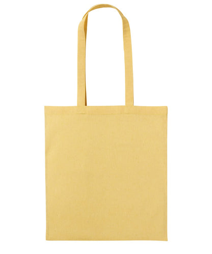 Nutshell Recycled cotton shopper long handle RL600 - Yellow Marl One size - Customisable Bags