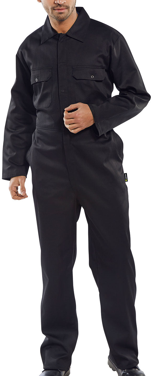 Beeswift Regular Boilersuit - Black - Customisable Boilersuits