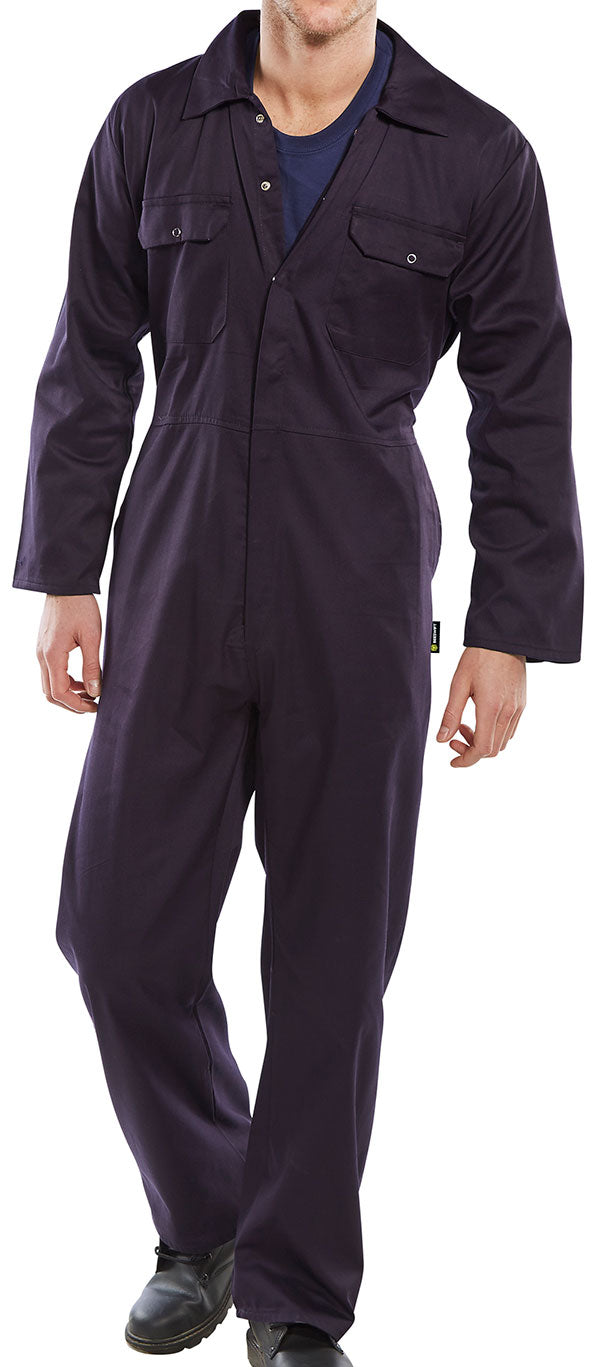 Beeswift Regular Boilersuit - Navy Blue - Customisable Boilersuits