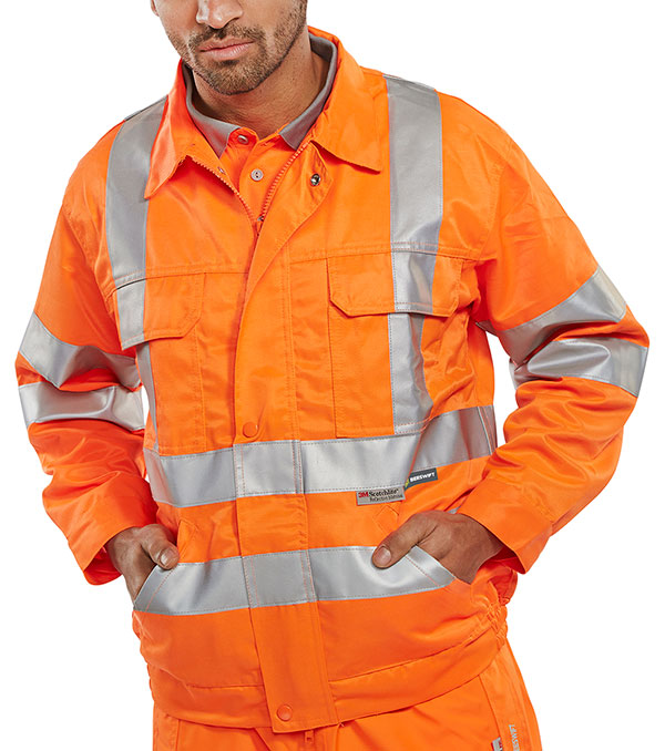Beeswift Hi Vis Railspec Jacket - Orange - Customisable Jackets