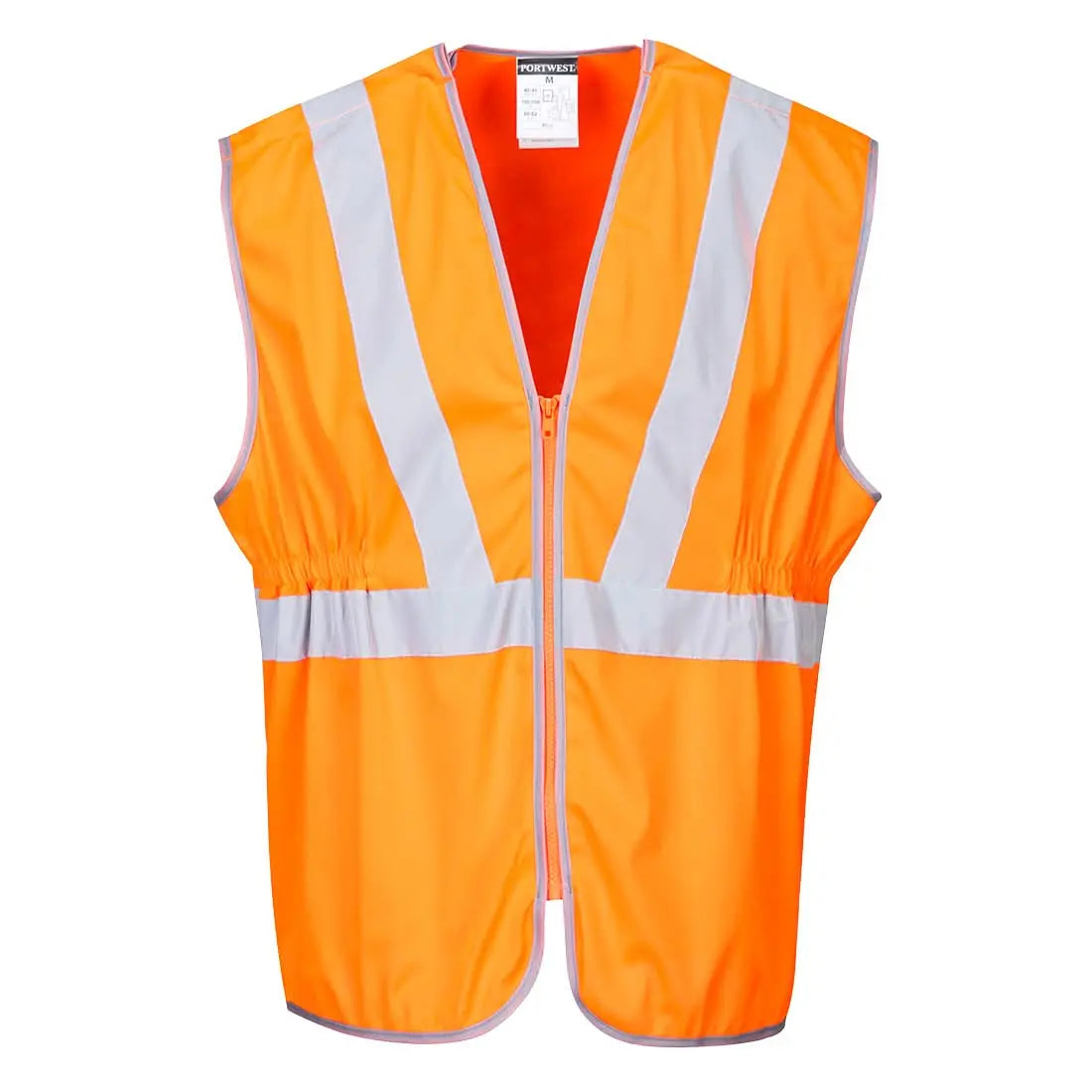 Hi Vis Zip Long Length Vest Rt20 - Orange - Customisable Vests