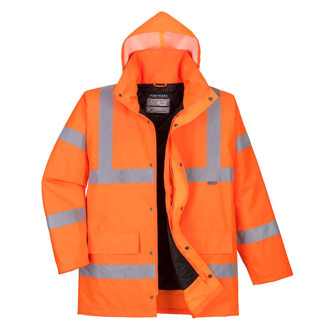 Portwest Hi Vis Winter Traffic Jacket RT30 - Orange - Customisable Jackets