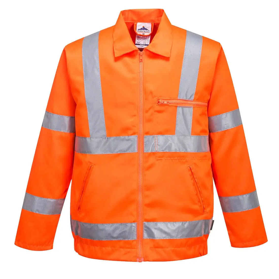 Hi Vis Polycotton Bomber Jacket Rt40 - Orange - Customisable Work Jackets