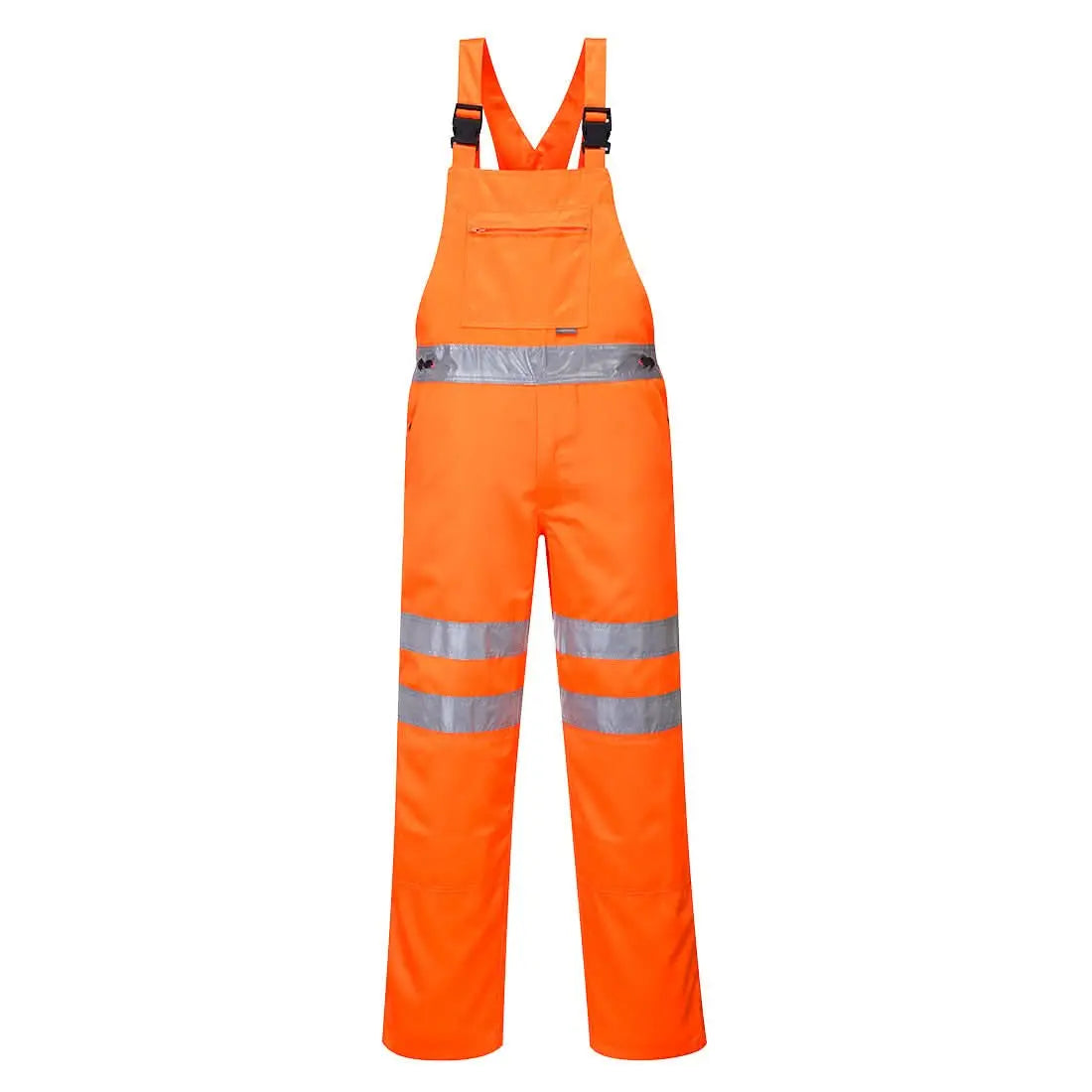 Hi Vis Polycotton Service Bib And Brace Rt43 - Orange - Customisable Bib &amp; Braces