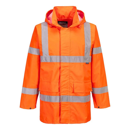 Hi Vis Rain Lite Traffic Jacket S160 - Orange - Customisable Rain Jackets