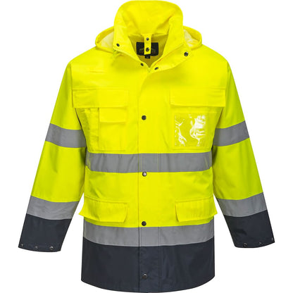 Portwest Hi Vis 3 In 1 Contrast Lite Jacket S162 - Yellow Navy - Customisable Jacket