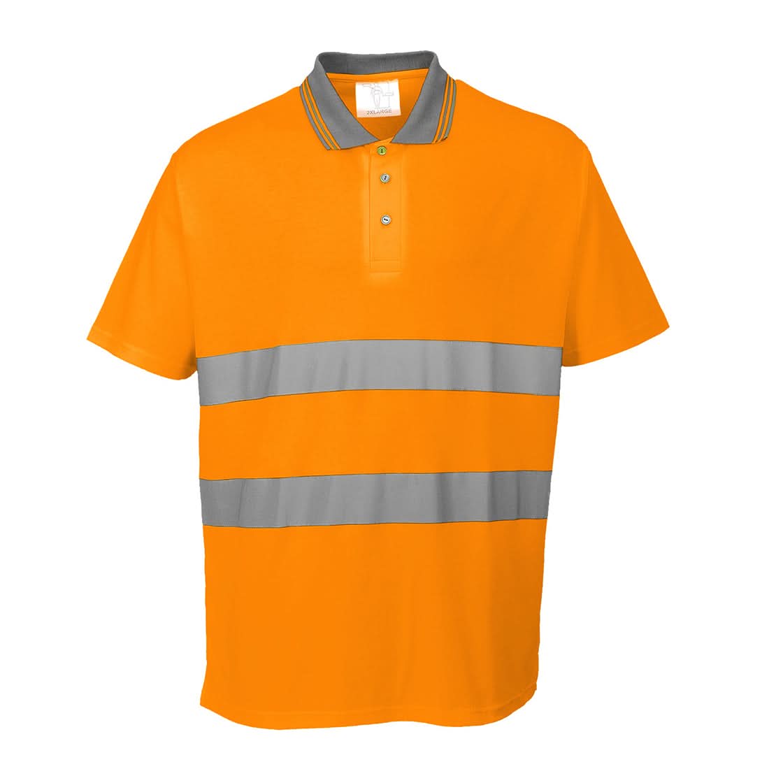 Portwest Hi Vis Cotton Comfort Polo Shirt SS S171 - Orange - Customisable Hi-Vis Polos