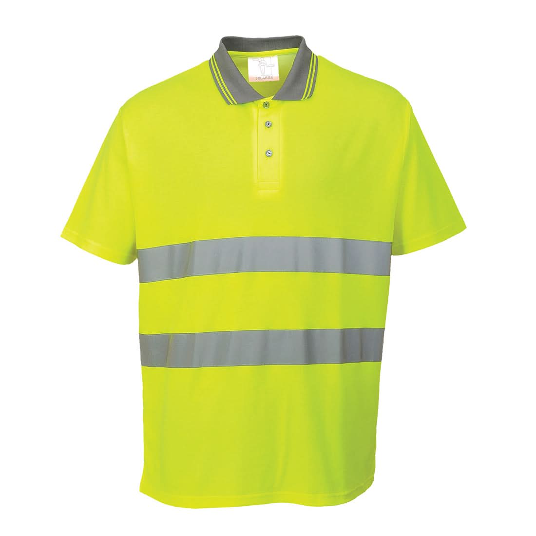 Portwest Hi Vis Cotton Comfort Polo Shirt SS S171 - Yellow - Customisable Hi-Vis Polos