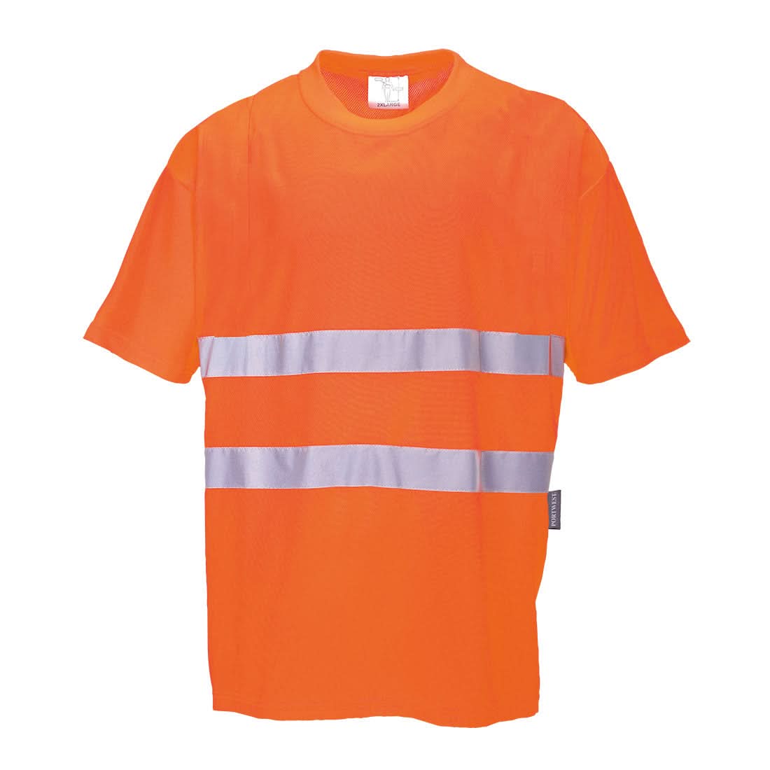 Portwest Hi Vis Cotton Comfort T Shirt SS S172 - Orange - Customisable Hi-Vis T-Shirts