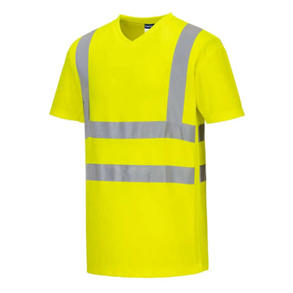 Hi Vis Cotton Comfort Mesh Insert T Shirt S/S S179 - Yellow - Customisable T-Shirt
