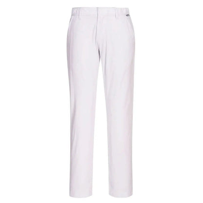 Stretch Slim Chino Trousers S232 - White - Customisable Work Trousers