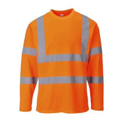 Hi Vis Cotton Comfort T Shirt L/S S278 - Orange - Customisable T-Shirt