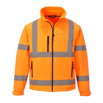 Hi Vis Classic Softshell (3 L) S424 - Orange - Customisable Softshell Jackets