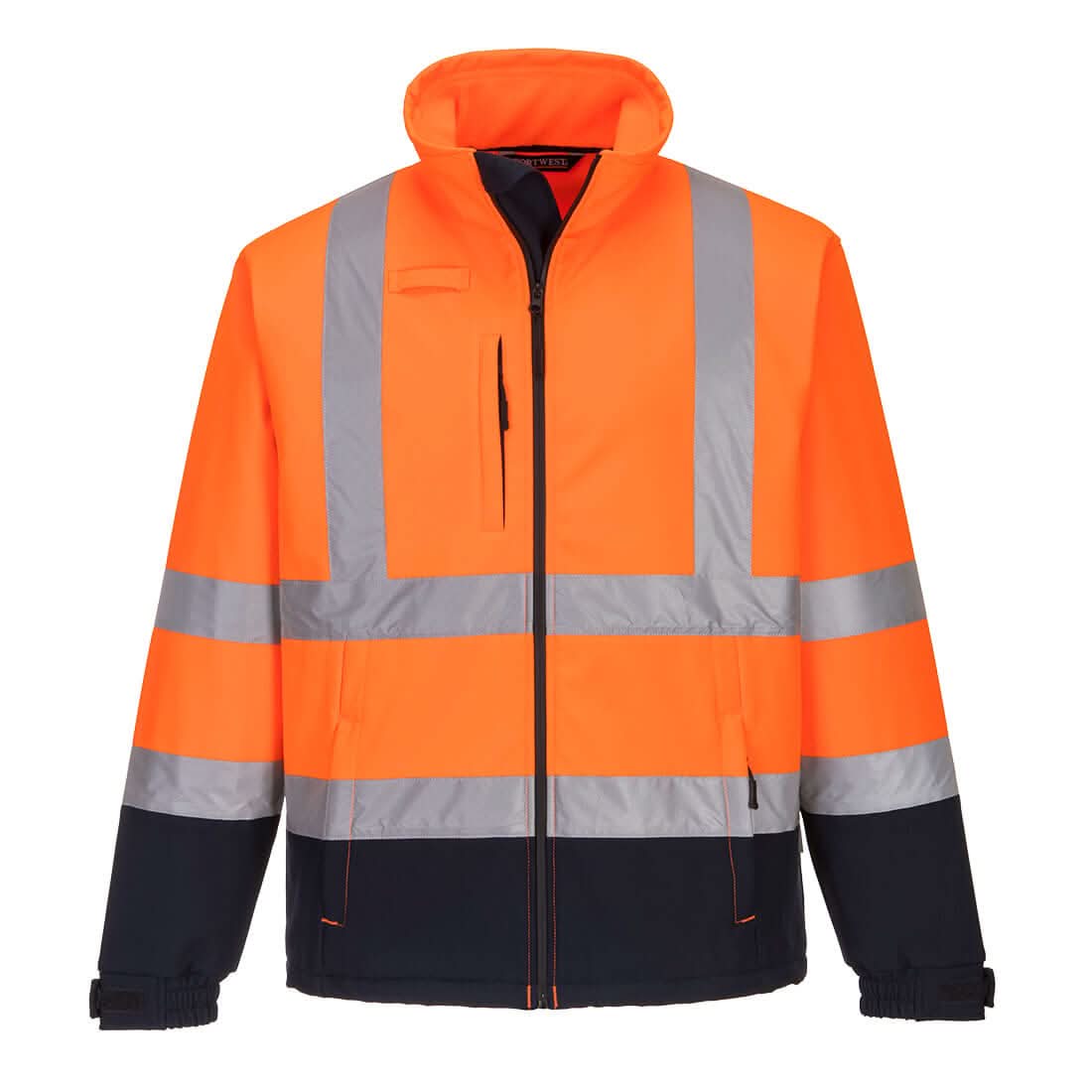 Portwest Hi Vis Contrast Softshell 3L S425 - Orange Navy - Customisable Hi-Vis Jackets