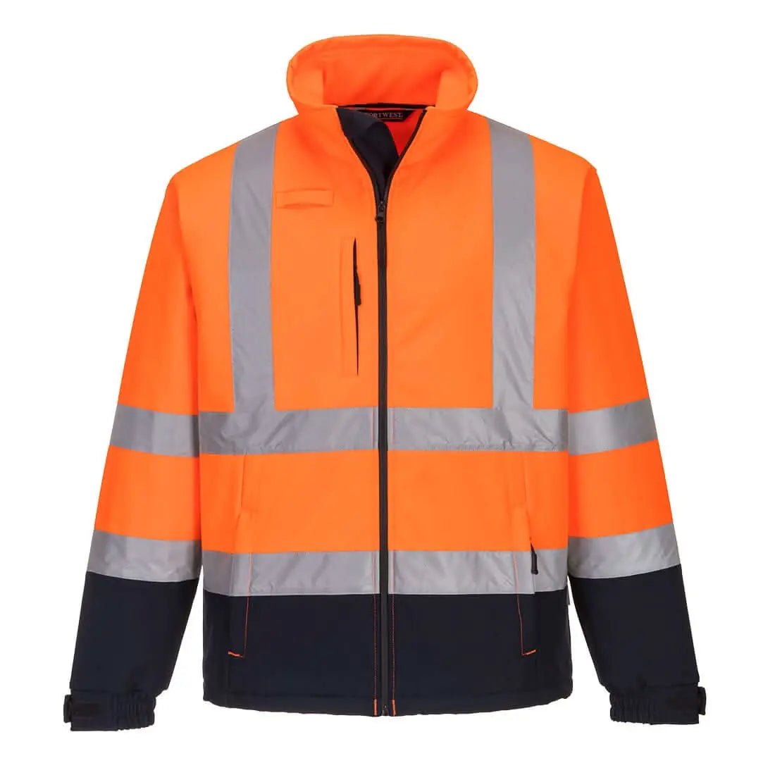 Hi Vis Contrast Softshell (3 L) S425 - Orange Navy S - Customisable Softshell Jackets