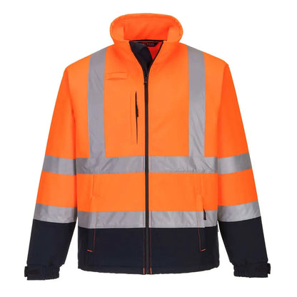 Hi Vis Contrast Softshell (3 L) S425 - Orange Navy S - Customisable Softshell Jackets