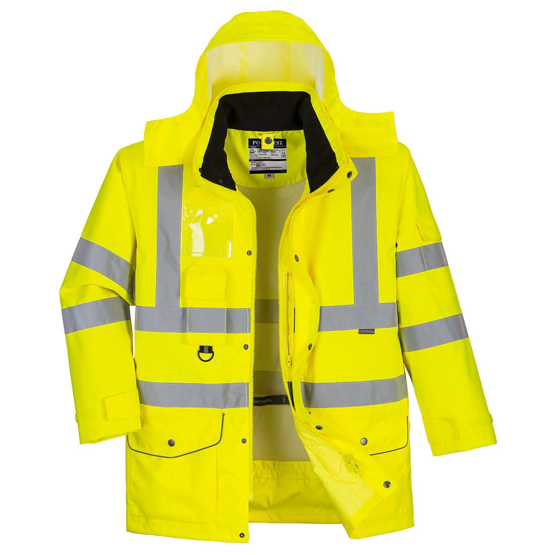 Portwest Hi Vis Breathable 7 In 1 Traffic Jacket S427 - Yellow - Customisable Jacket