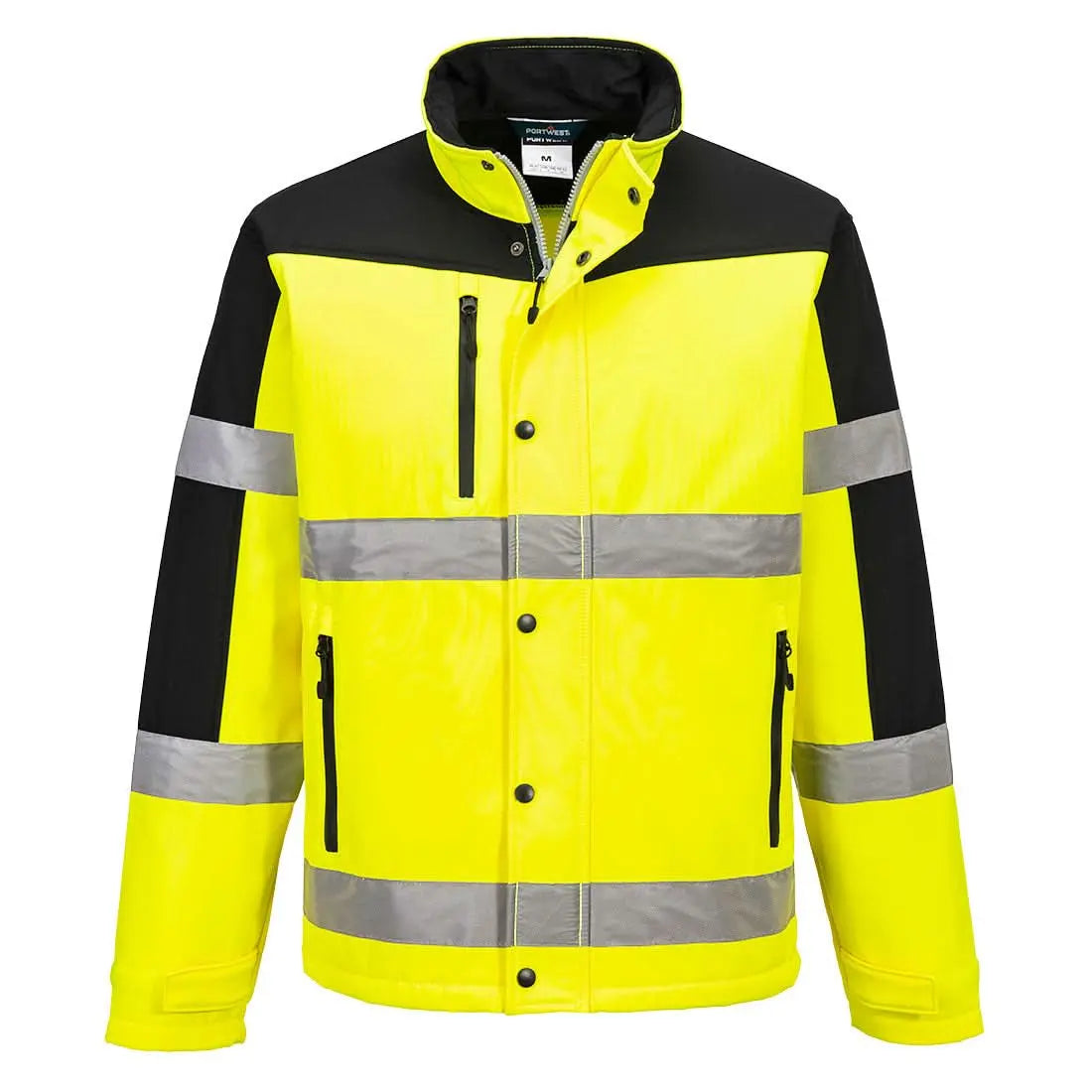 Hi Vis Contrast Softshell (3 L) S429 - Yellow - Customisable Softshell Jackets
