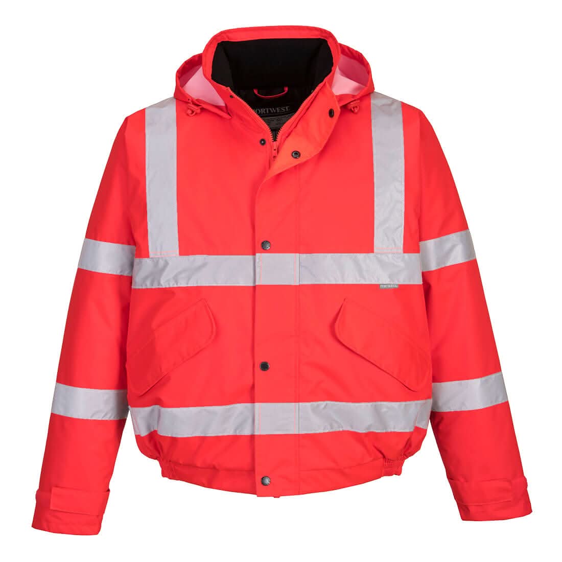 Portwest Hi Vis Winter Bomber Jacket S463 - Red - Customisable Jackets