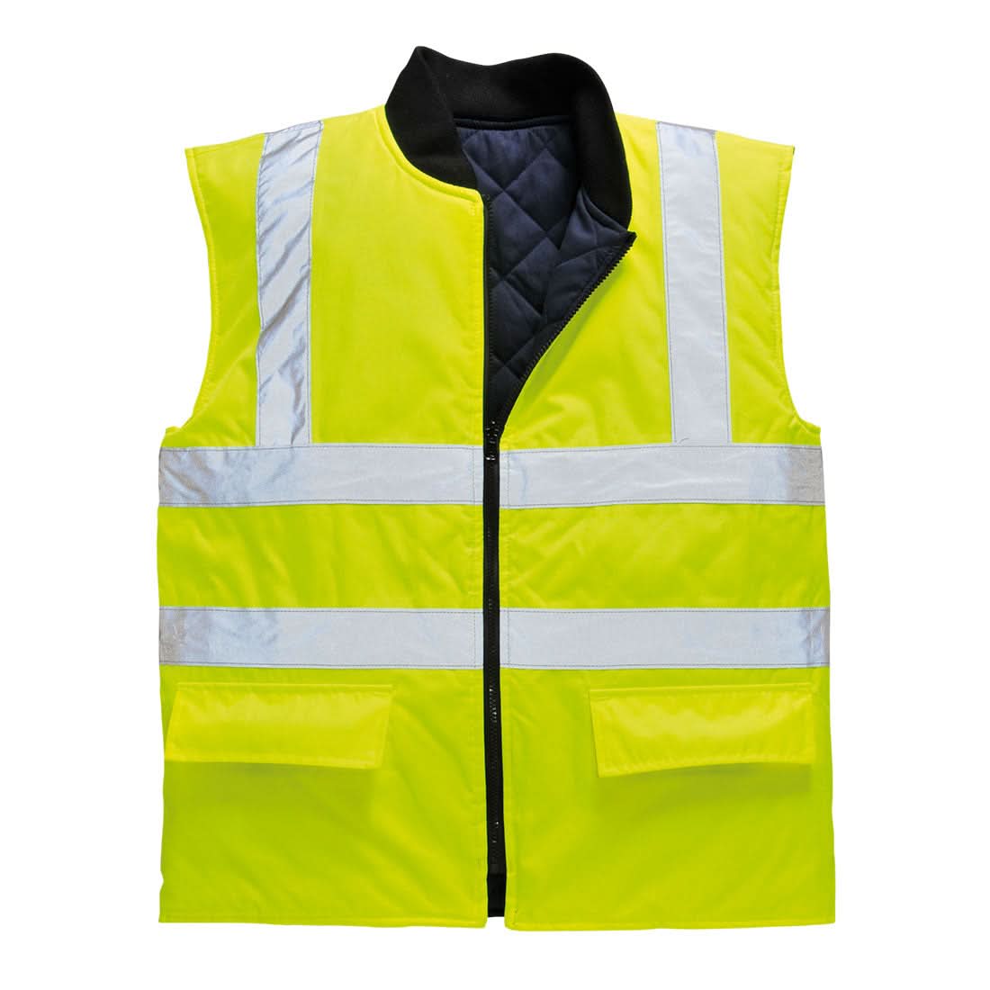 Portwest Hi Vis Reversible Bodywarmer S469 - Yellow - Customisable Bodywarmer
