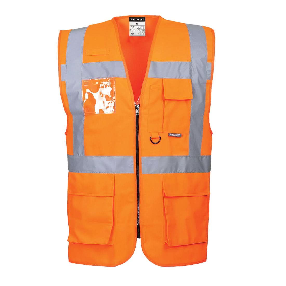 Portwest Berlin Hi Vis Executive Vest S476 - Orange - Customisable HV Vest