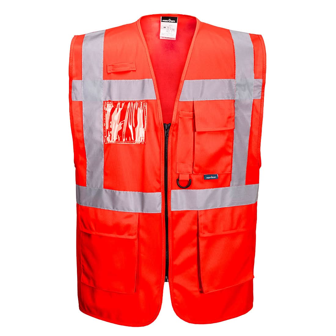 Portwest Berlin Hi Vis Executive Vest S476 - Red - Customisable HV Vest