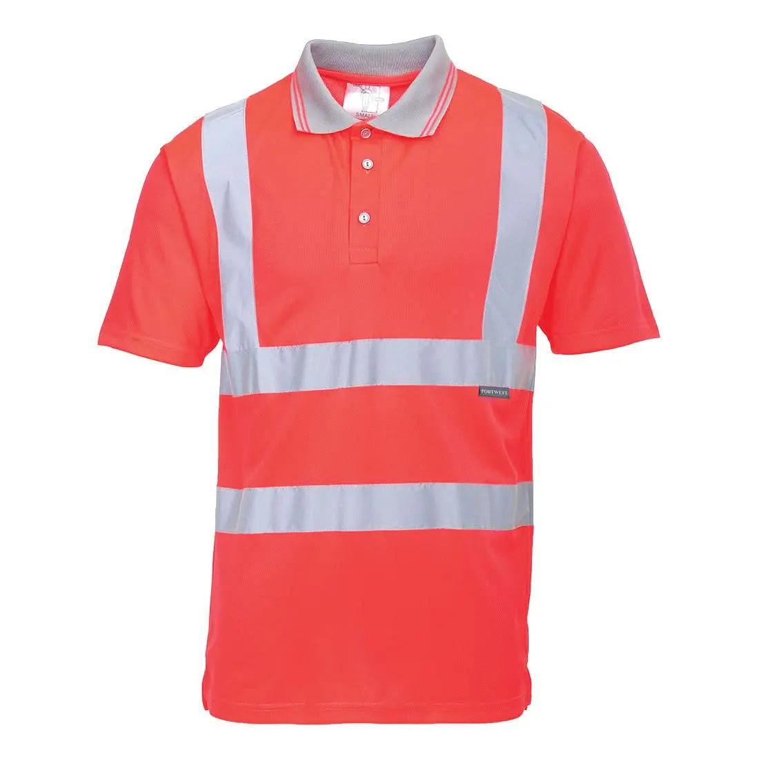 Hi Vis Polo Shirt S/S S477 - Red - Customisable Polo Shirts