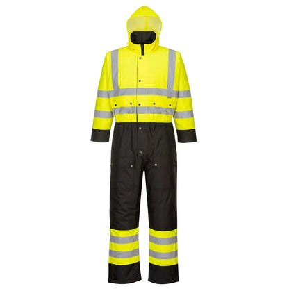 Hi Vis Contrast Winter Coverall S485 - Yellow Black - Customisable Coveralls