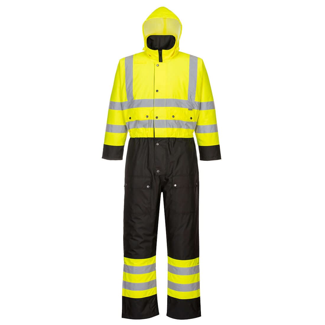 Portwest Hi Vis Contrast Winter Coverall S485 - Yellow Black - Customisable HV Coverall