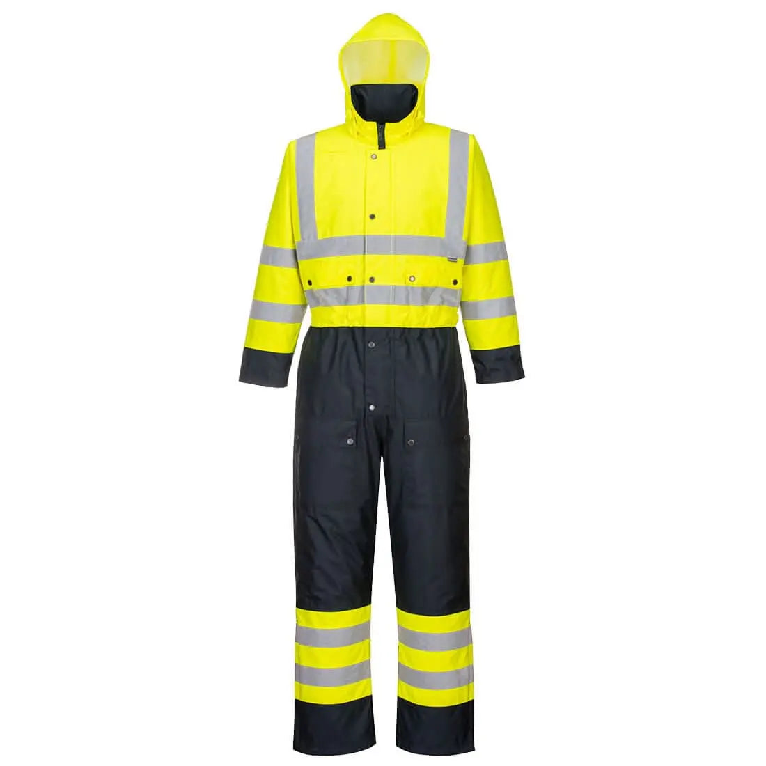 Hi Vis Contrast Winter Coverall S485 - Yellow Navy - Customisable Coveralls