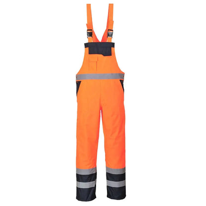 Hi Vis Contrast Winter Bib And Brace S489 - Orange - Customisable Bib &amp; Braces