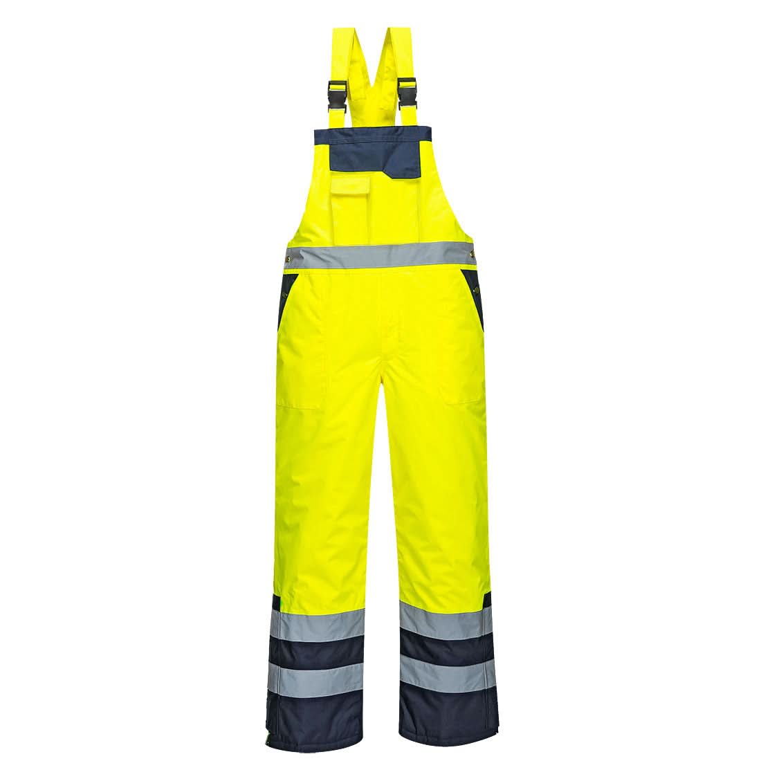 Portwest Hi Vis Contrast Winter Bib And Brace S489 - Yellow - Customisable Coveralls